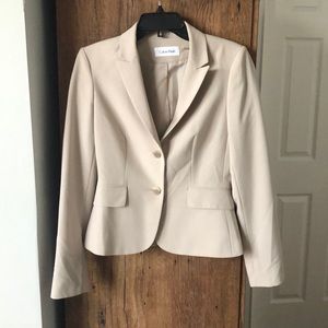 Calvin Klein beige khaki blazer size 2